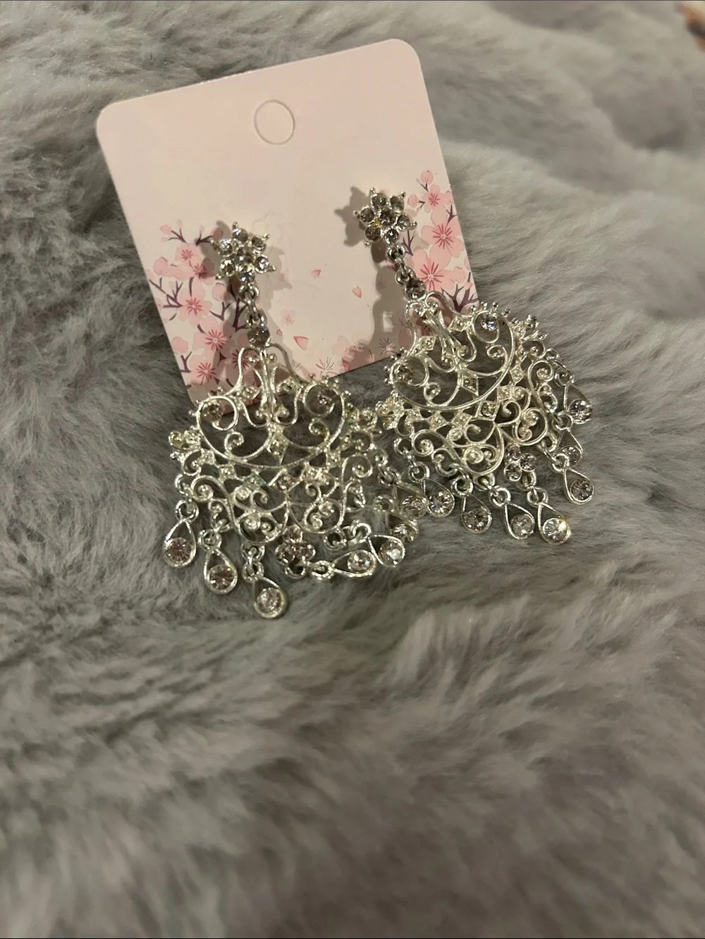 Elegant Rhinestone Chandelier Earrings - Women Jewelry